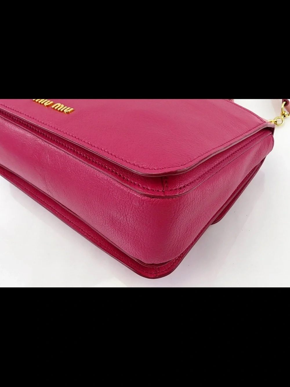 Miu Miu Two-Tone Pink Leather Satchel with Gold Hardware